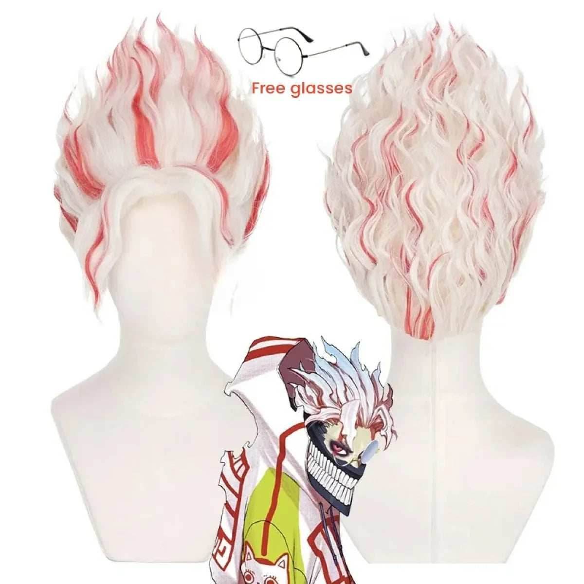 Dandadan Ken Takakura Okarun Cosplay – Black Uniform with Wig & Glasses - S / Wig Glasses(one size