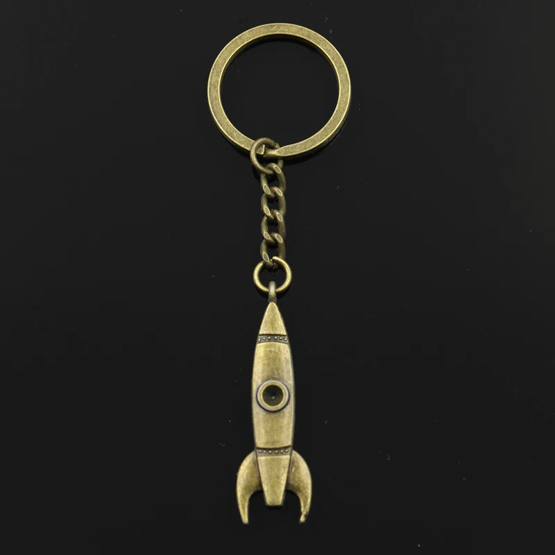 Keychain 50x15mm Rocket Missile Pendants DIY Men Jewelry Car Key Chain Ring Holder Souvenir For Gift