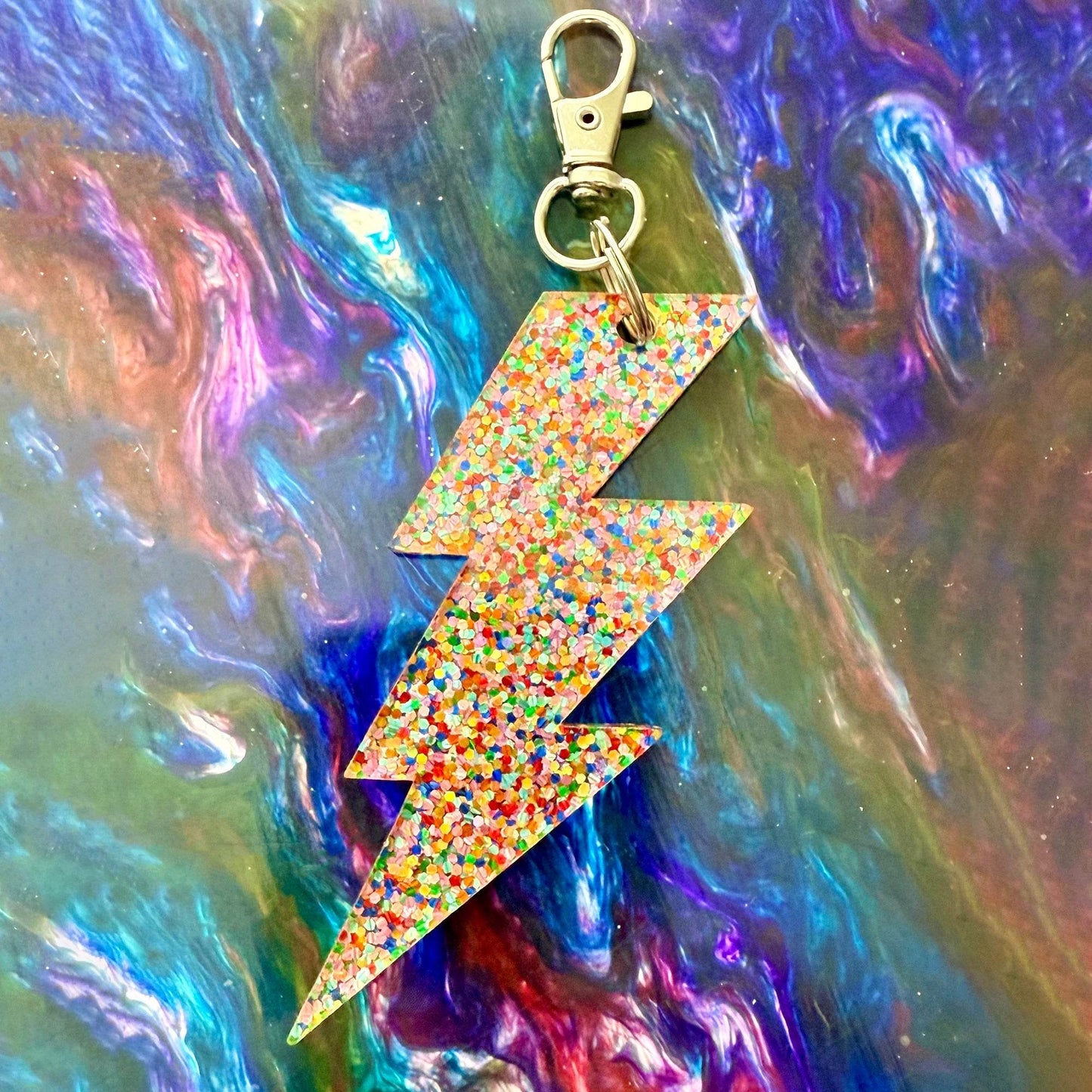 Thunderbolt Keychain Bag Charm - 