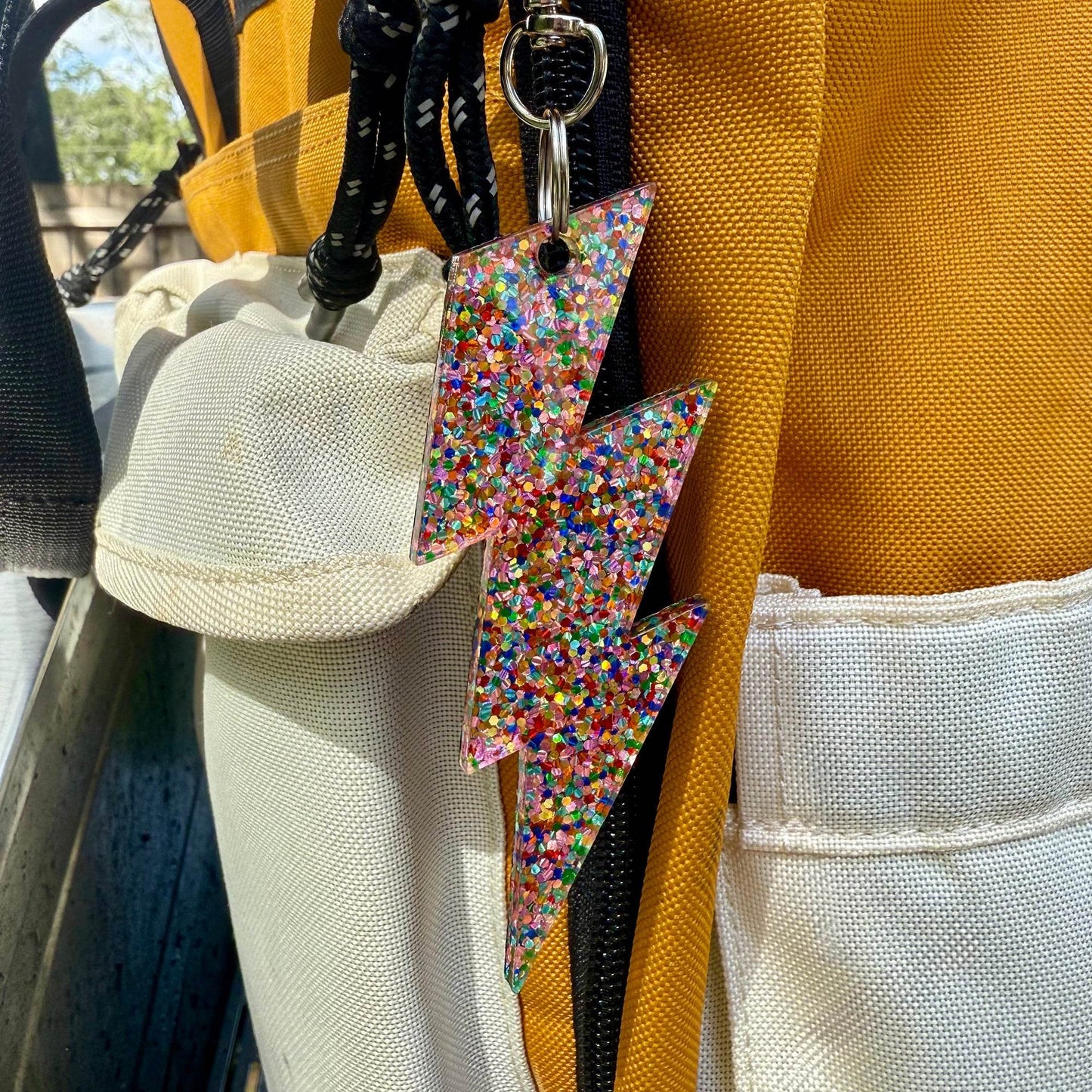 Thunderbolt Keychain Bag Charm - 