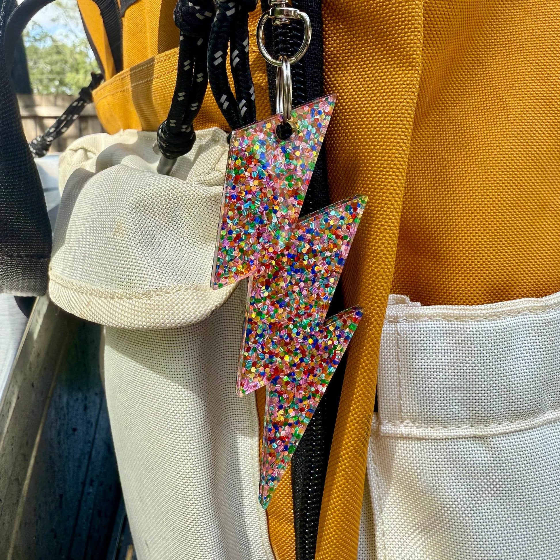 Thunderbolt Keychain Bag Charm - 