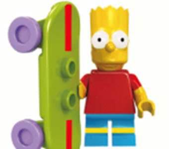 Bart Simpson with Skateboard Custom Minifig - 