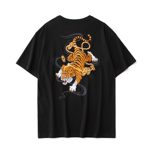 KH5398 Rich Tiger Embroidery Tee - Black / S
