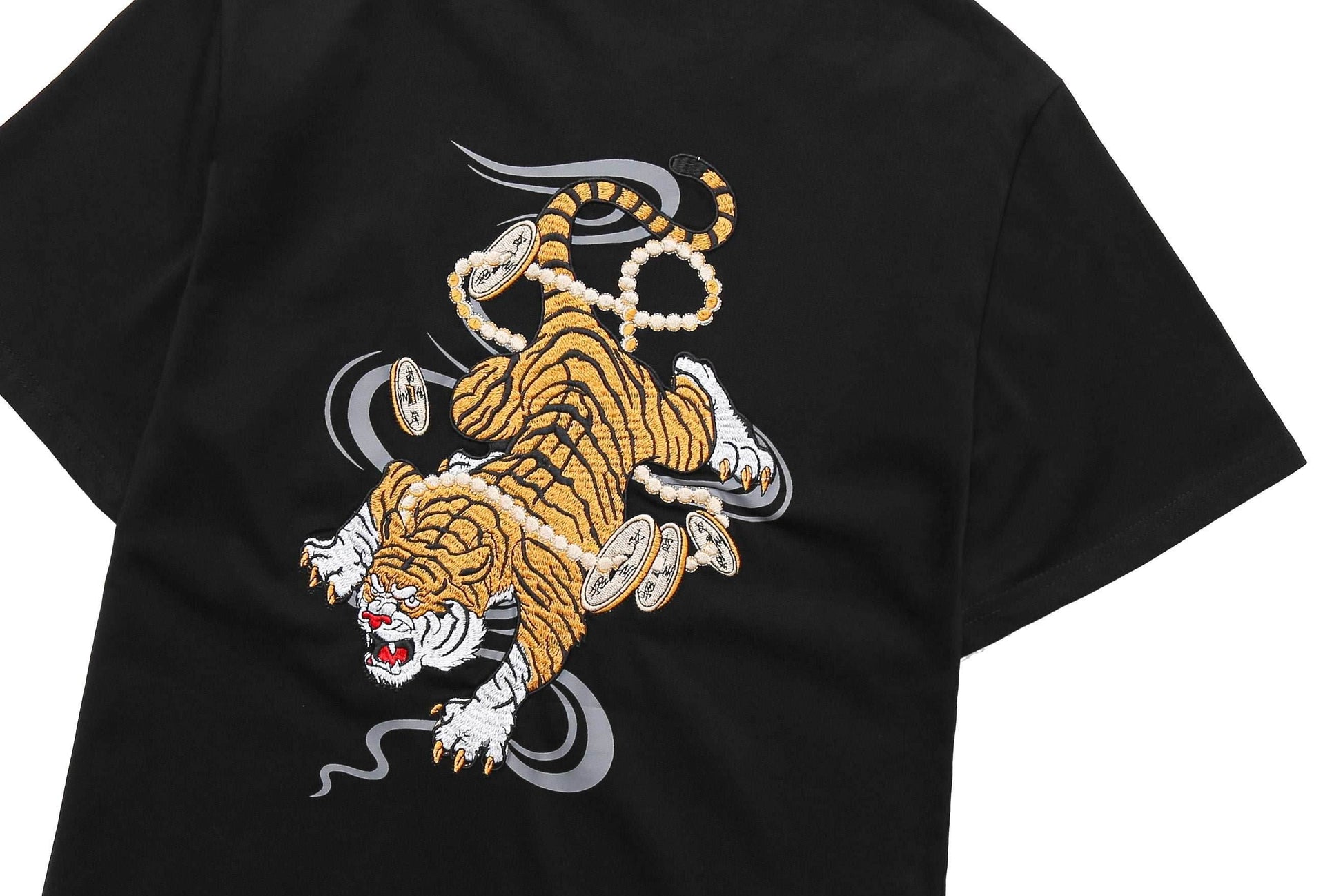 KH5398 Rich Tiger Embroidery Tee - Black / S