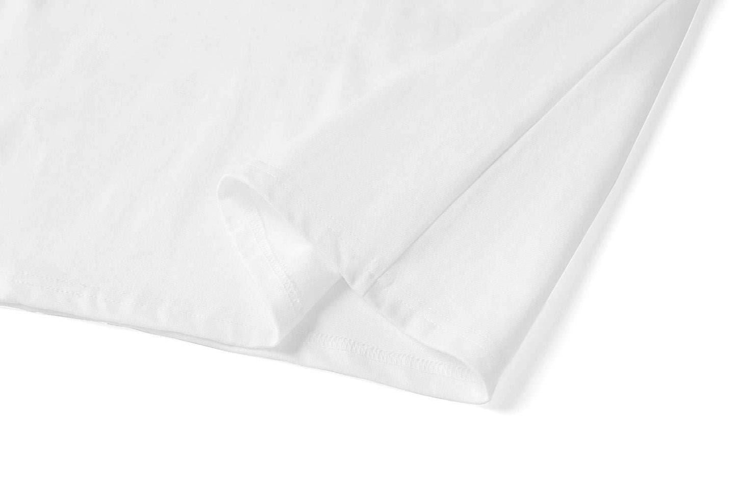 KH801 Blue Koi Embroidery Tee - White / S