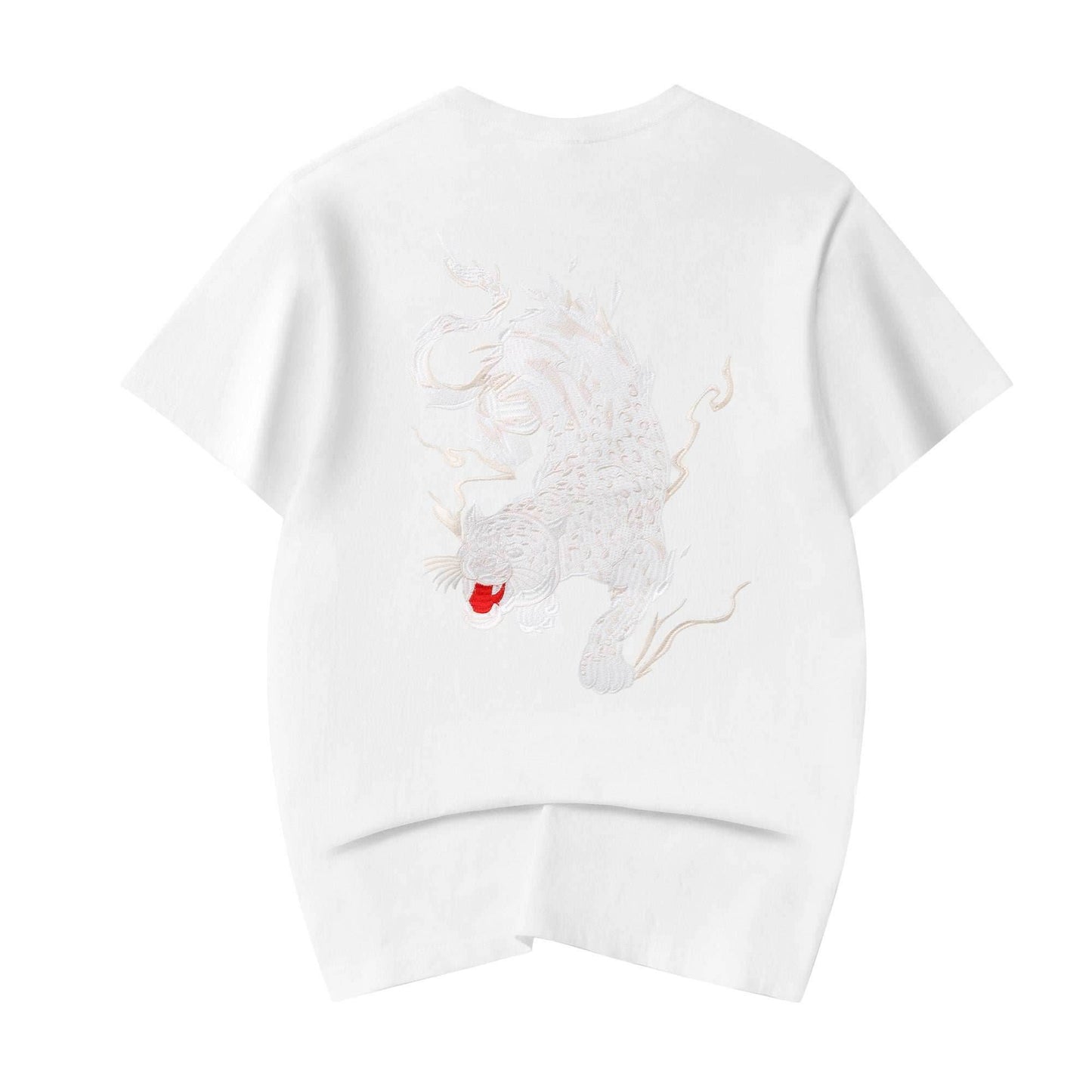 KH802 Raging Panther Embroidery Tee - White / S