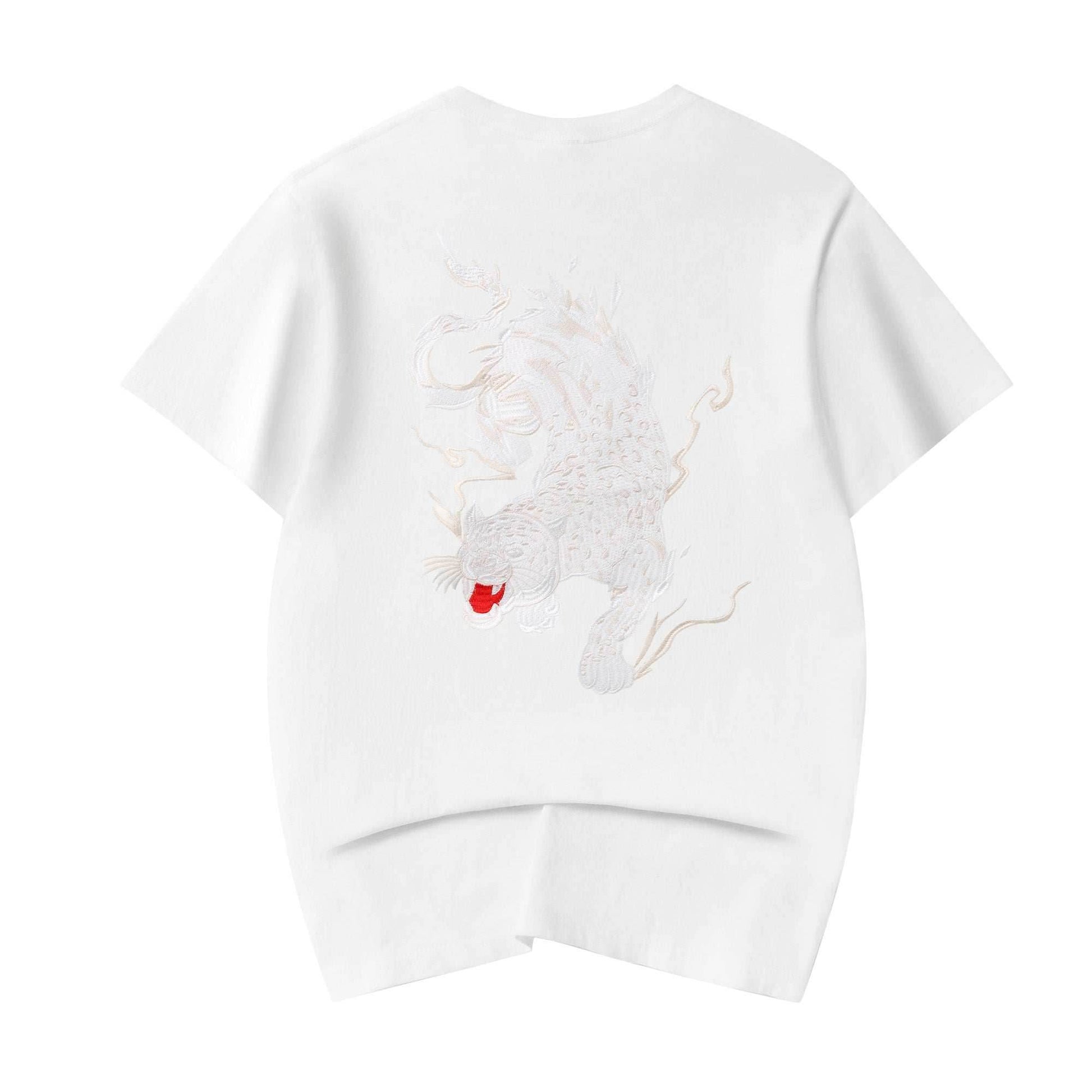 KH802 Raging Panther Embroidery Tee - White / S