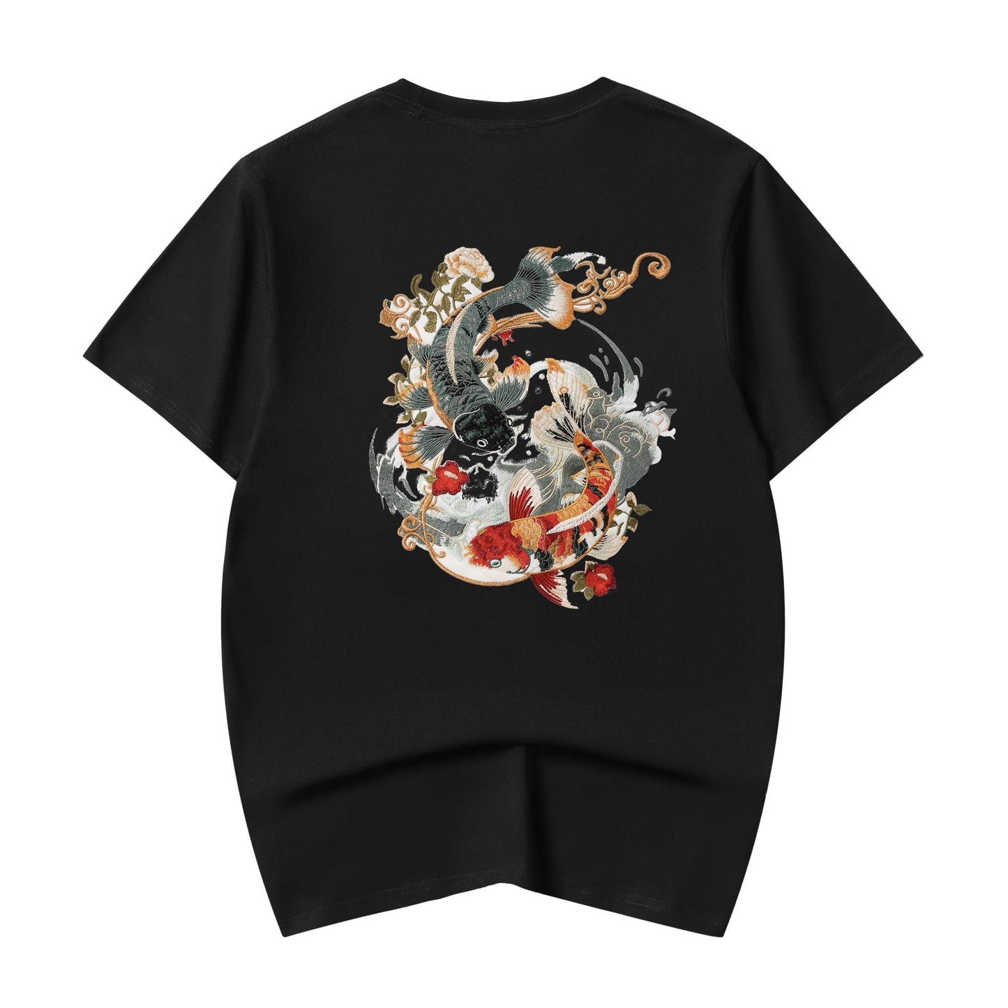 KH880 Koi Embroidery Tee - Black / S