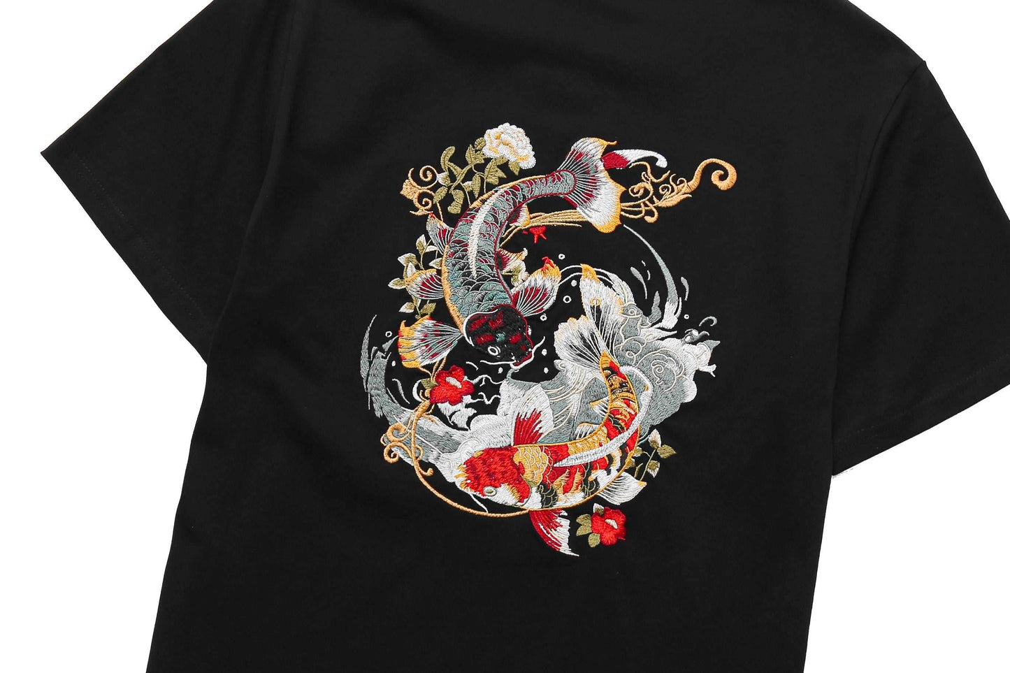 KH880 Koi Embroidery Tee - Black / S