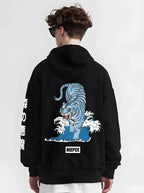 Blue Tiger Ocean Hoodie - Black / S