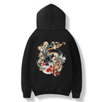 KH9008 YinYang Koi Embroidery Hoodie - Black / S