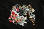 KH9008 YinYang Koi Embroidery Hoodie - Black / S