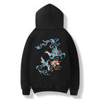 KH9010 Blue Phoenix Embroidery Hoodie - Black / S