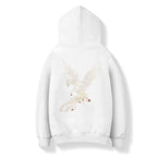 KH9011 Striking Phoenix Embroidery Hoodie - White / S