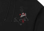 KH9011 Striking Phoenix Embroidery Hoodie - Black / S