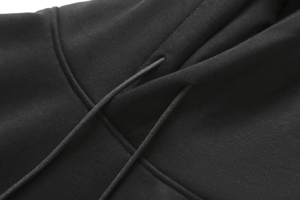 KH9011 Striking Phoenix Embroidery Hoodie - Black / S
