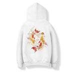 KH9013 Golden Koi Fish Embroidery Hoodie - White / S