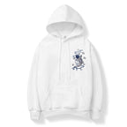 KH9015 Blue Koi Embroidery Hoodie - White / S