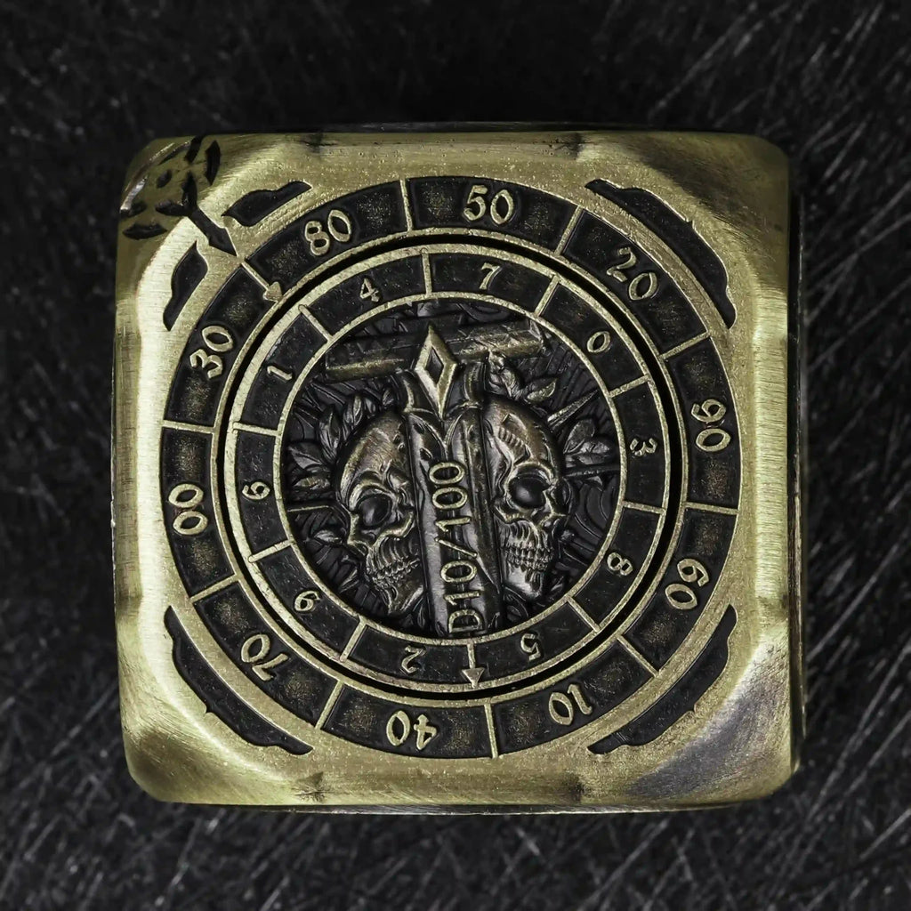 Kickstarter Dice -  7-in-1  Unique  Metal D6 Spinning Dice 2.0