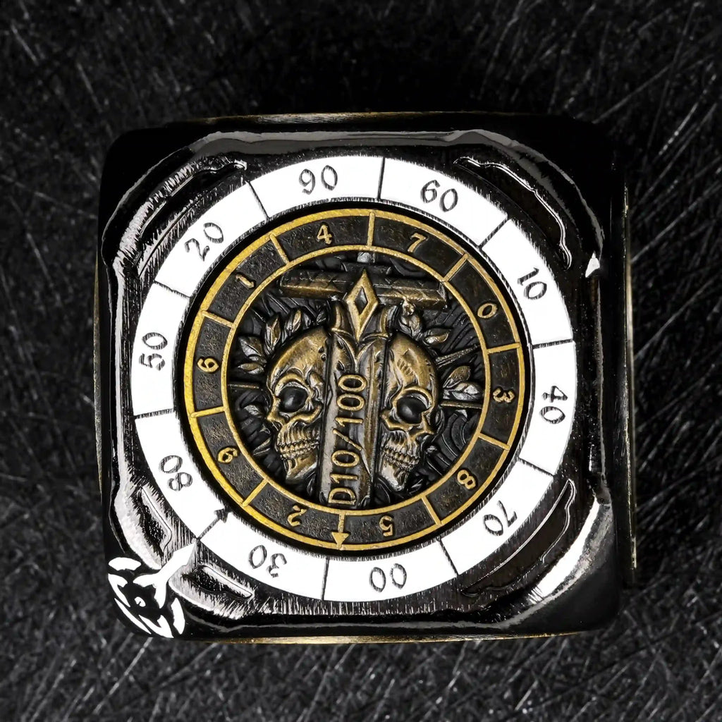 Kickstarter Dice -  7-in-1  Unique  Metal D6 Spinning Dice 2.0