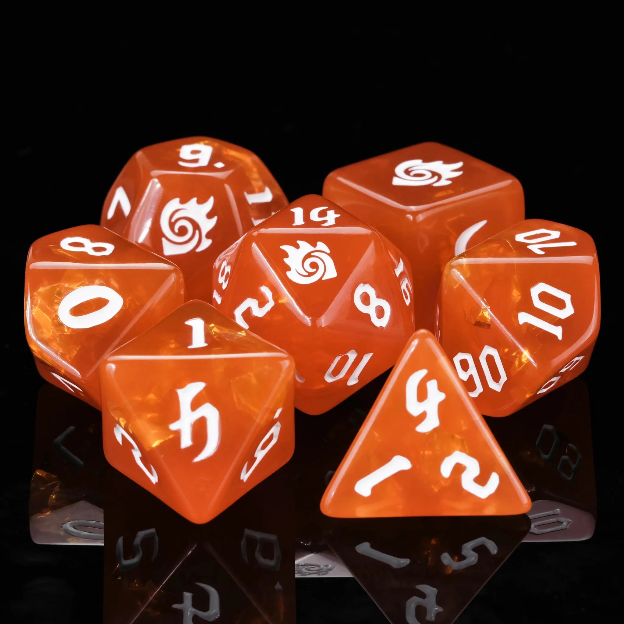 Kickstarter Dice – Warlock Resin Dice Set + White Numbers