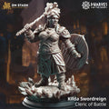 Kilda Swordreign, Cleric of Battle (Female Dwarf Battlecleric) - 32mm Scale