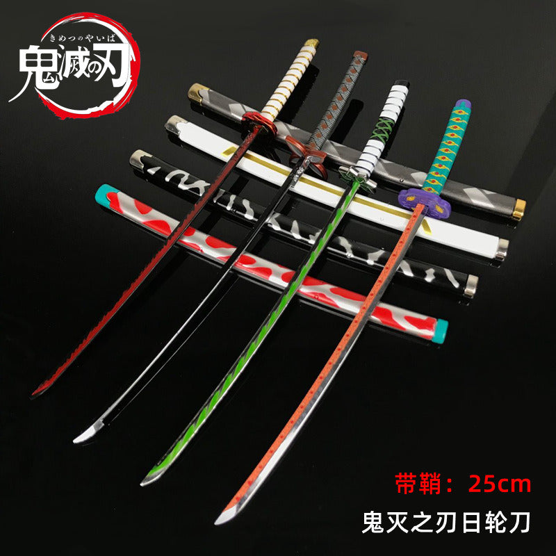 Kimetsu no Yaiba Sword Weapon Demon Slayer Satoman Tanjiro Cosplay Sword 1:1 Anime Ninja Knife Wood 25cm Katana Prop