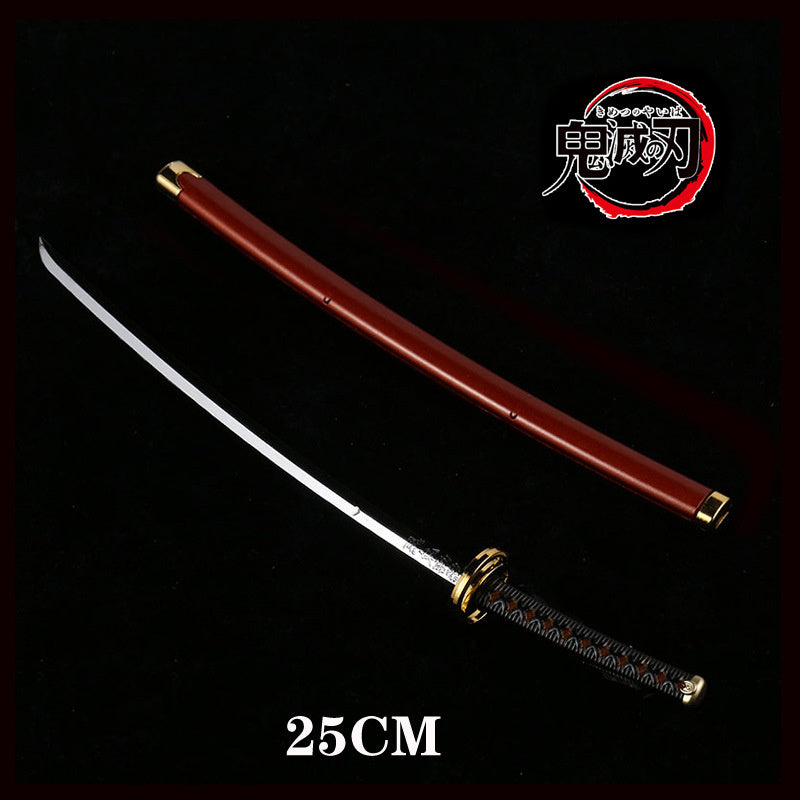 Kimetsu no Yaiba Sword Weapon Demon Slayer Satoman Tanjiro Cosplay Sword 1:1 Anime Ninja Knife Wood 25cm Katana Prop