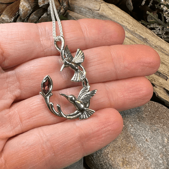 Celtic Hummingbird Necklace - Topaz