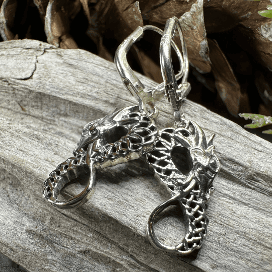 Iorna Celtic Dragon Earrings - 