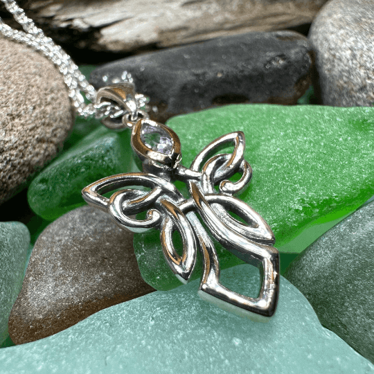 Anja Celtic Angel Necklace - Amethyst