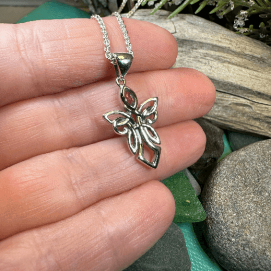 Anja Celtic Angel Necklace - Amethyst