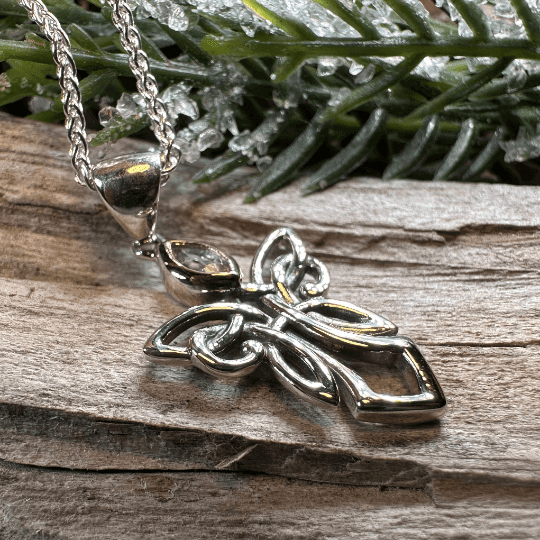 Anja Celtic Angel Necklace - Amethyst