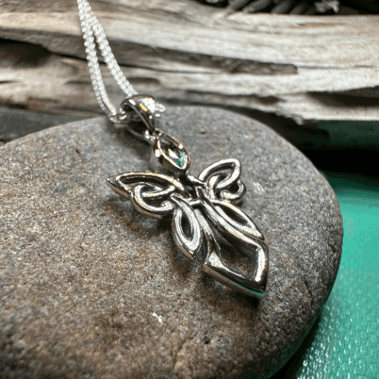 Anja Celtic Angel Necklace - Amethyst