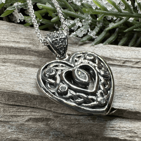 Emilie Celtic Heart Necklace - Topaz