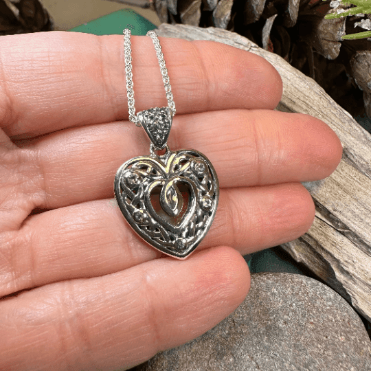 Emilie Celtic Heart Necklace - Topaz