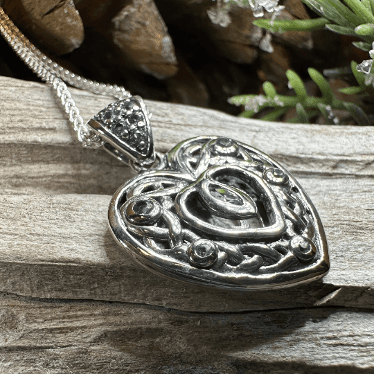 Emilie Celtic Heart Necklace - Topaz