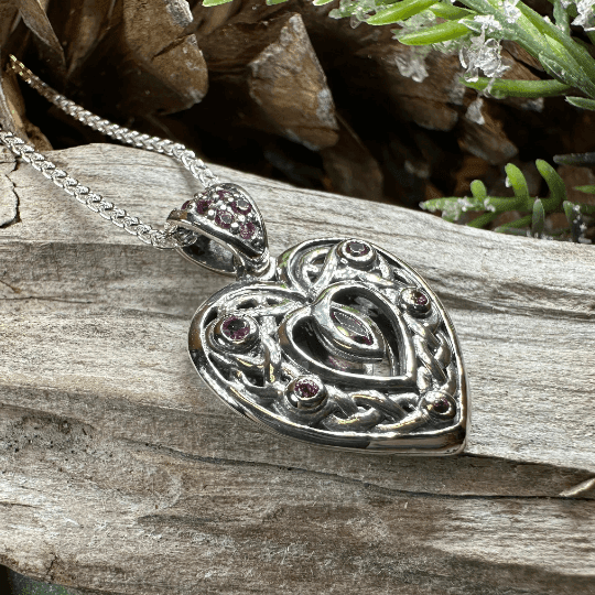 Emilie Celtic Heart Necklace - Topaz