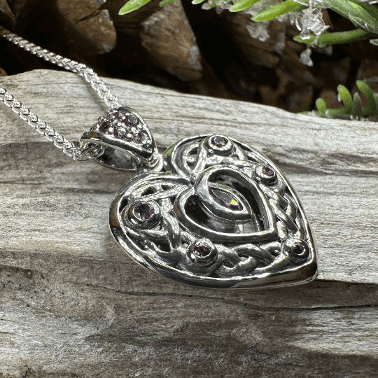 Emilie Celtic Heart Necklace - Topaz