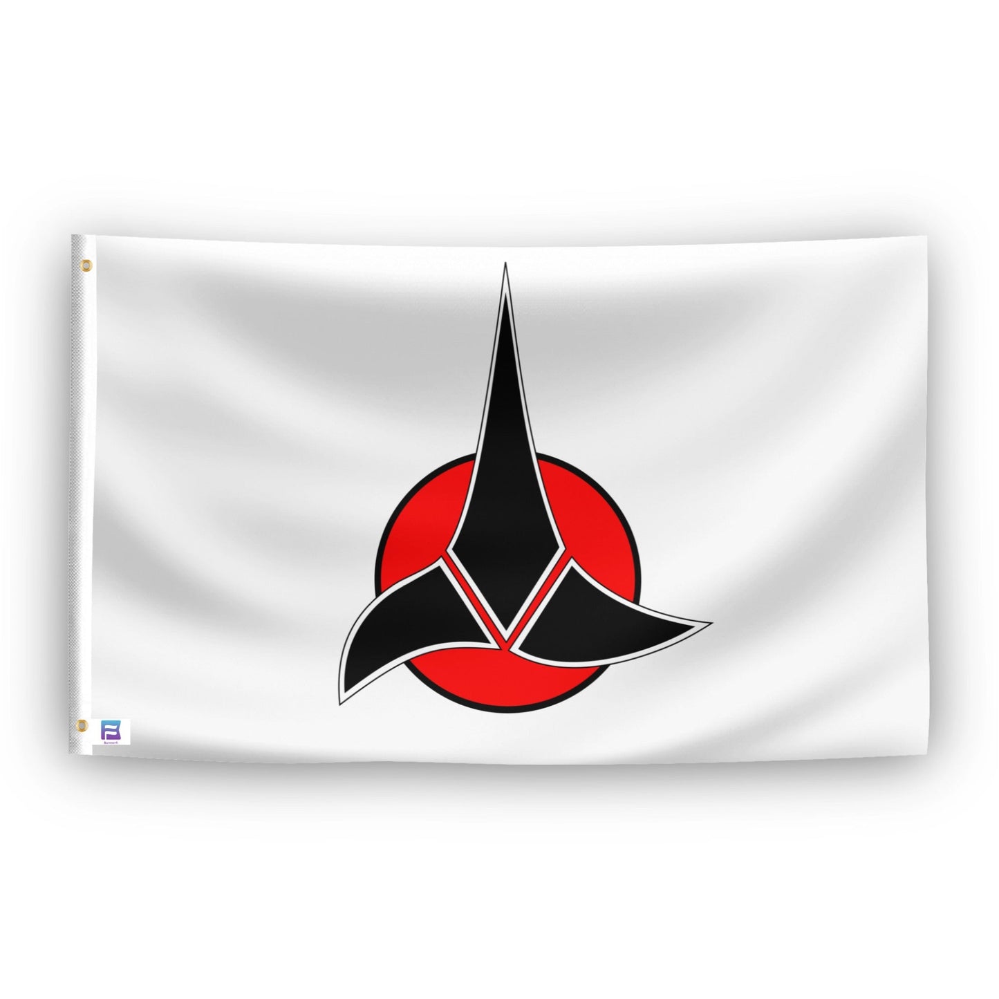 Star Trek Klingon Symbol Flag (White)