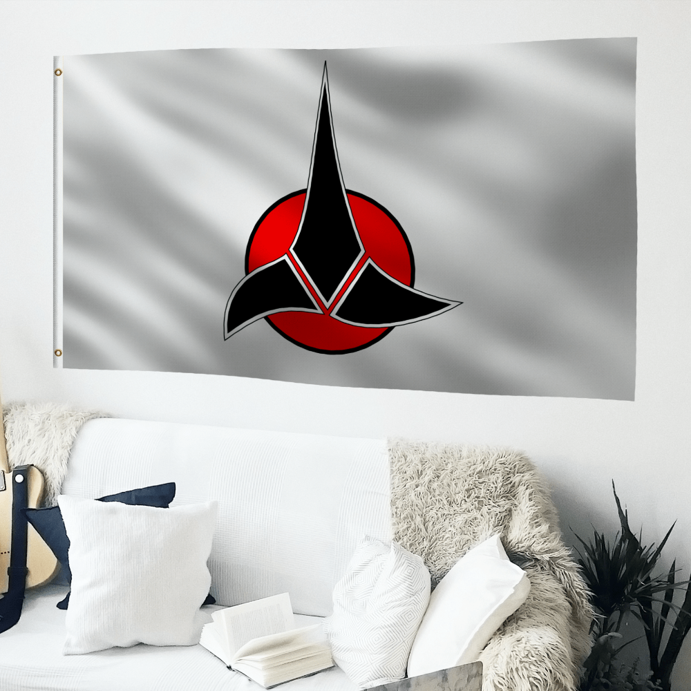 Star Trek Klingon Symbol Flag (White)