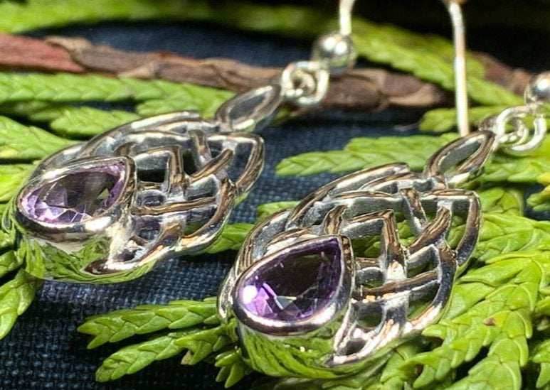 Abria Celtic Knot Earrings - Amethyst
