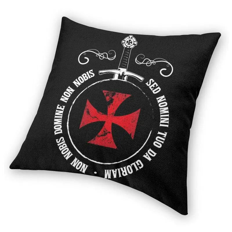 Knights Templar Crusader Emblem Sword Symbol Cushion Cover Floor Pillow Case for Sofa Custom Pillowcase Home Decoration