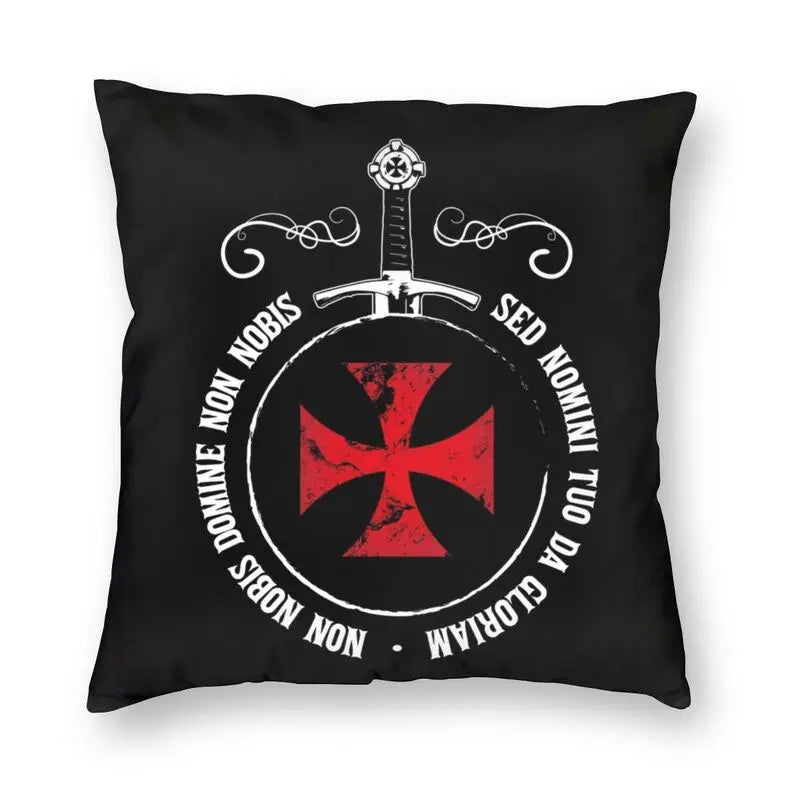 Knights Templar Crusader Emblem Sword Symbol Cushion Cover Floor Pillow Case for Sofa Custom Pillowcase Home Decoration