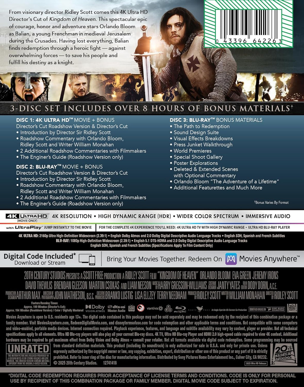 Kingdom Of Heaven (Director's Cut) [4K Ultra HD + Blu-ray + Digital]