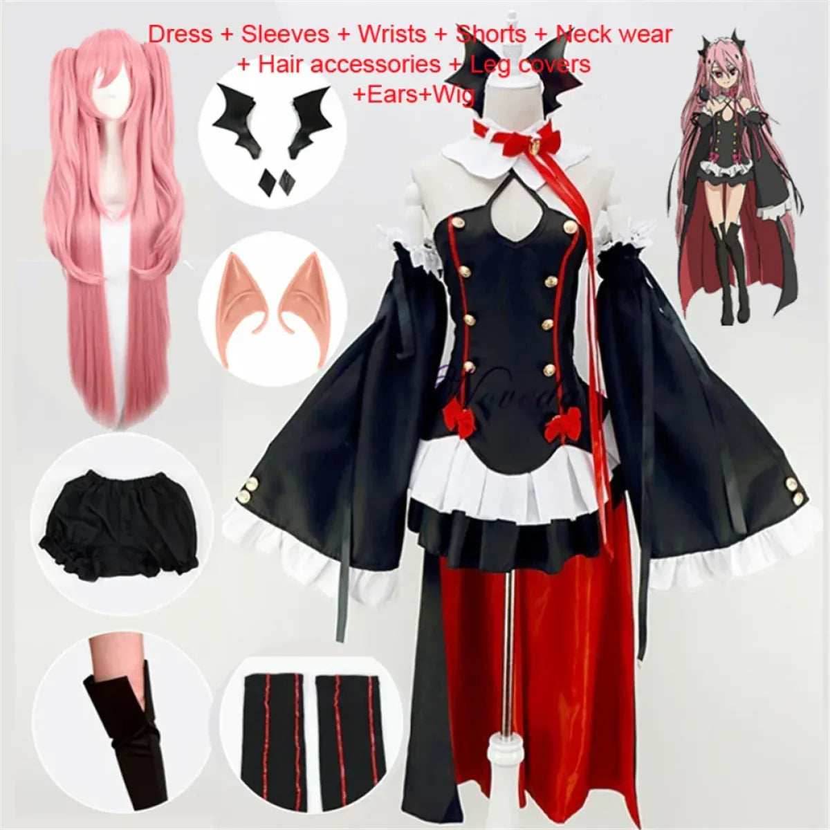 Krul Tepes Cosplay Costume - Krul Tepes 1 / S / Owari No Seraph