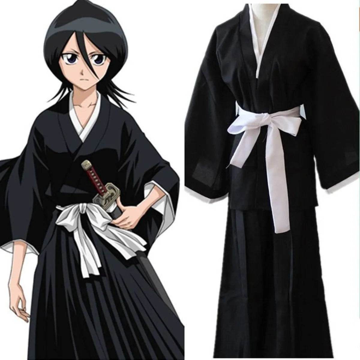 Anime Bleach Kuchiki Rukia Cosplay Costume - S