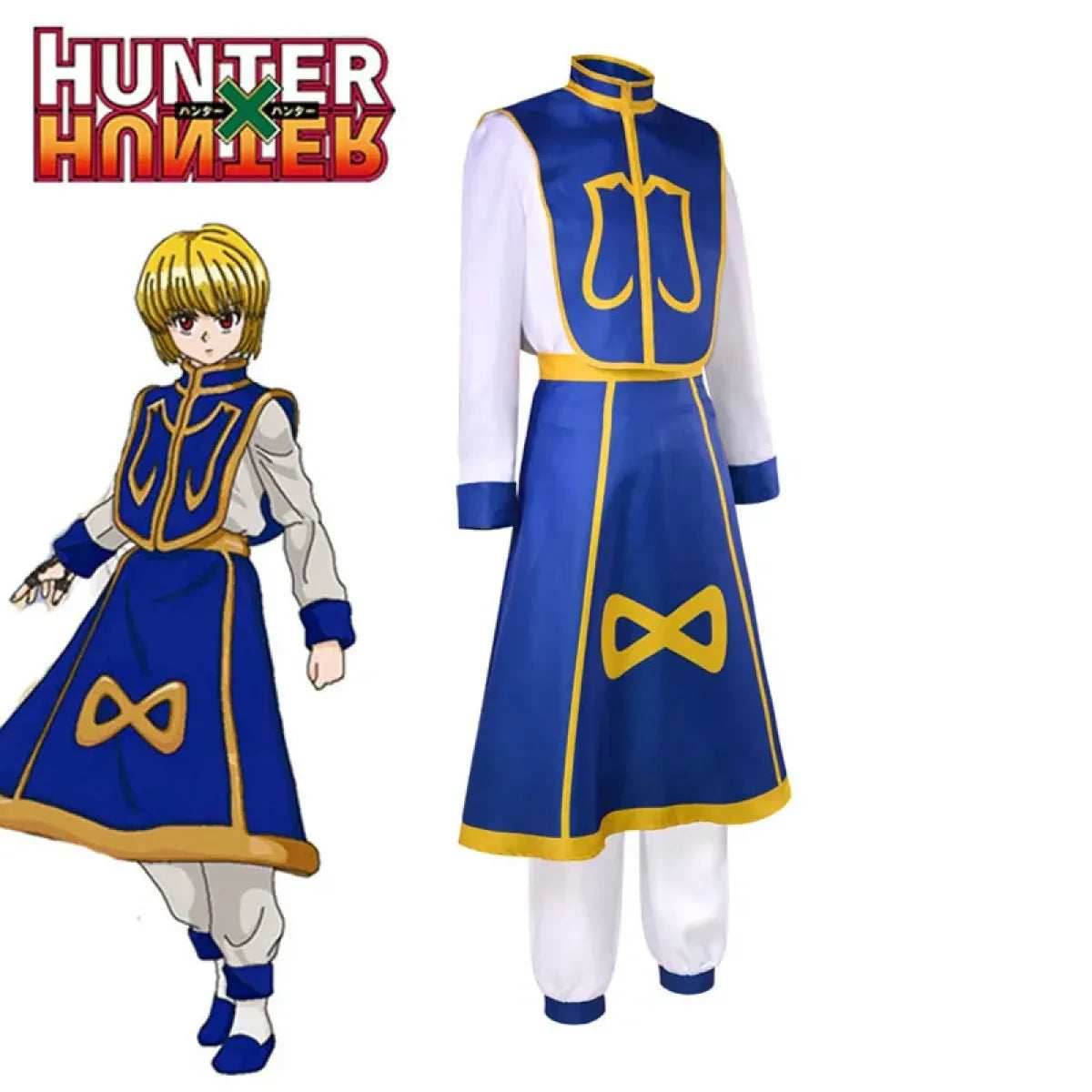Kurapika Cosplay Costume – Hunter x Hunter Outfit with Wig & Chains - S / Wig Only