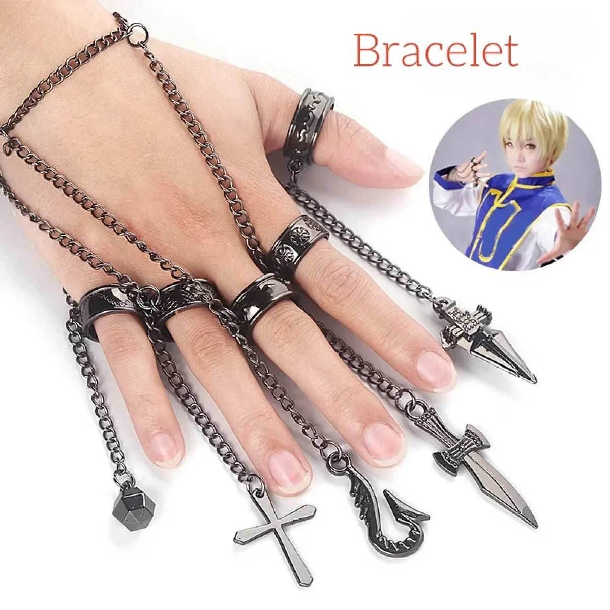 Kurapika Cosplay Costume – Hunter x Hunter Outfit with Wig & Chains - S / Wig Only