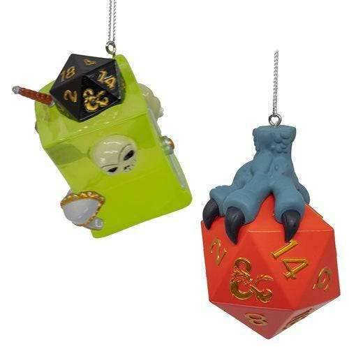 Kurt Adler - Dungeons & Dragons Ornament - Choose your Style - Dice and Gelatinous 2-Pack Set